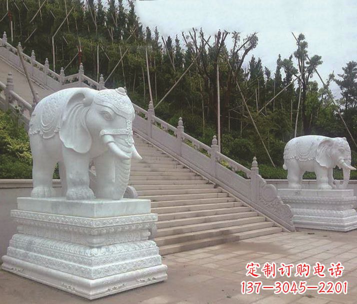 泰安园林汉白玉大象景观石雕