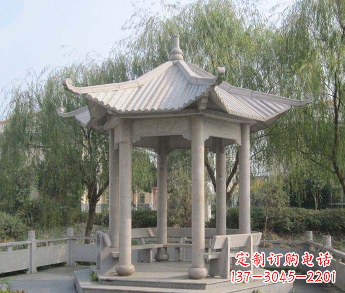 泰安园林景观大理石凉亭石雕