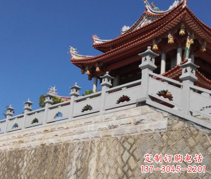 泰安园林景观大理石镂空莲花石栏板