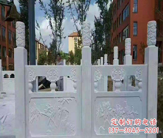泰安园林景观大理石桥栏板石雕_2