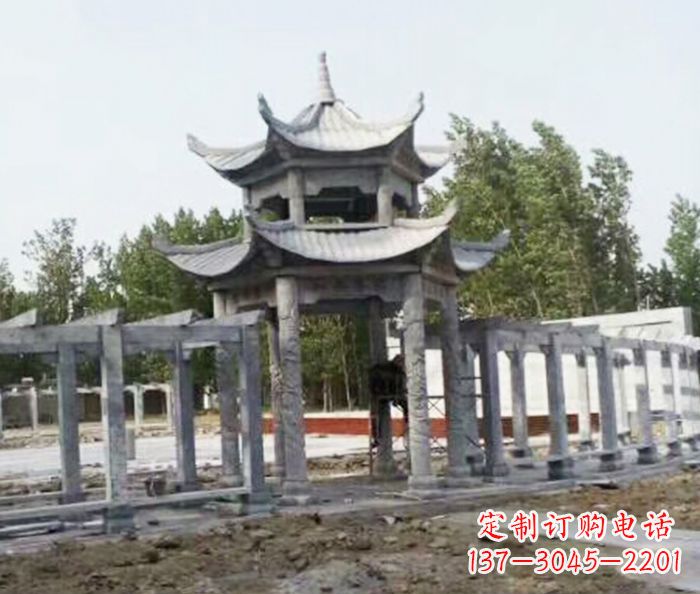 泰安园林景观多层凉亭石雕 (2)