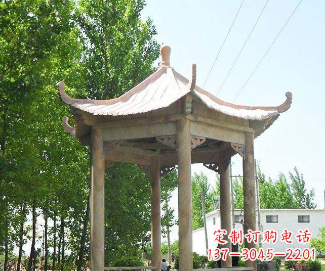 泰安园林景观单层石雕凉亭