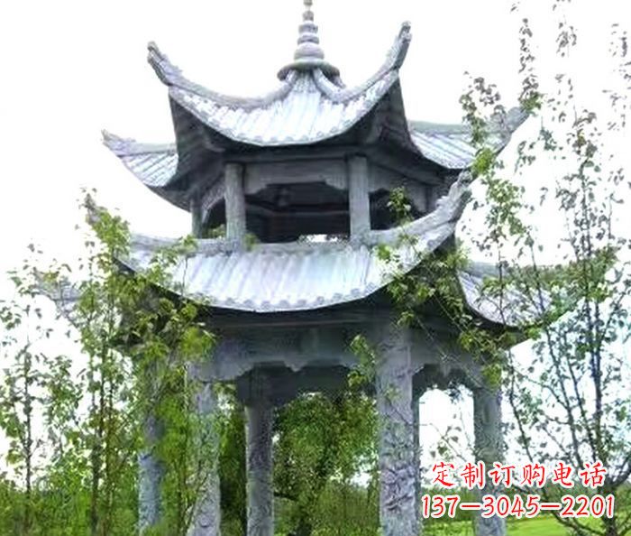 泰安园林景观仿古六角石凉亭