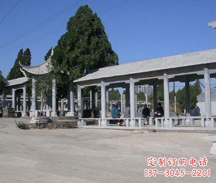 泰安园林景观仿古石雕长廊凉亭 (2)