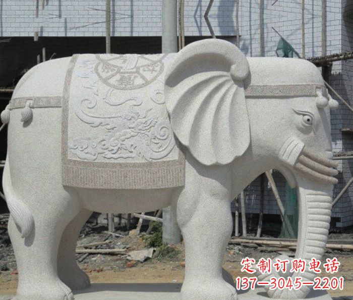 泰安园林景观驮宝大象石雕 (2)
