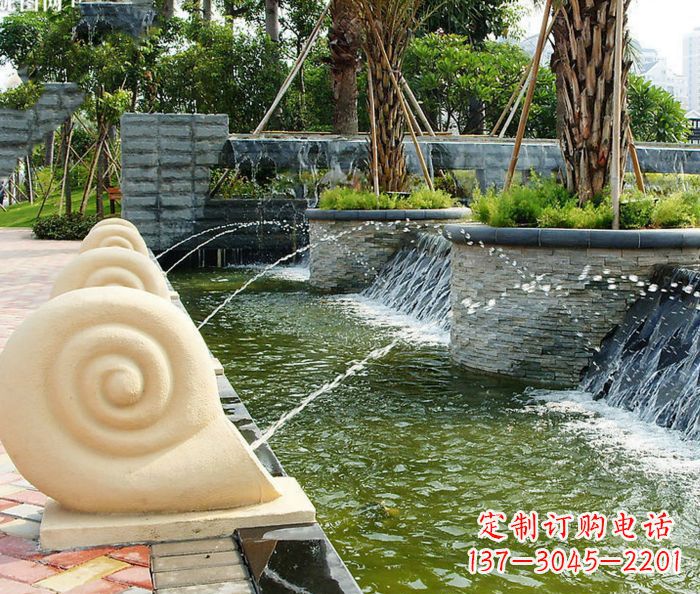 泰安园林景观蜗牛喷泉石雕