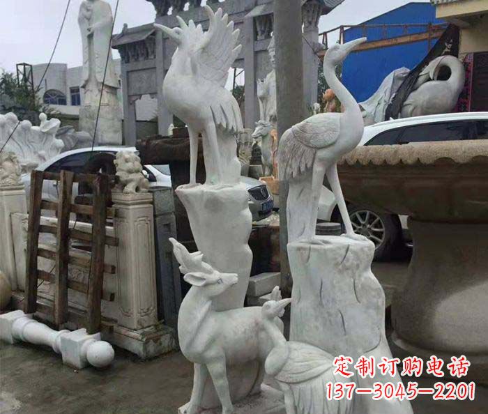 泰安园林景观仙鹤石雕