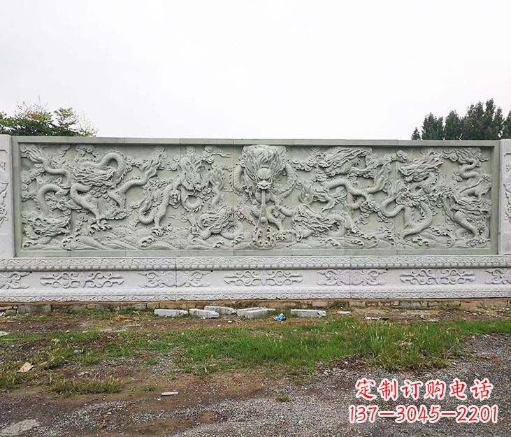 泰安园林九龙壁景观石雕