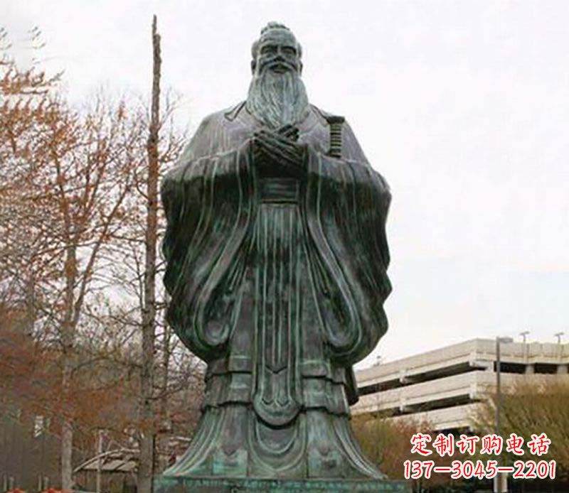 泰安园林老子人物铜雕