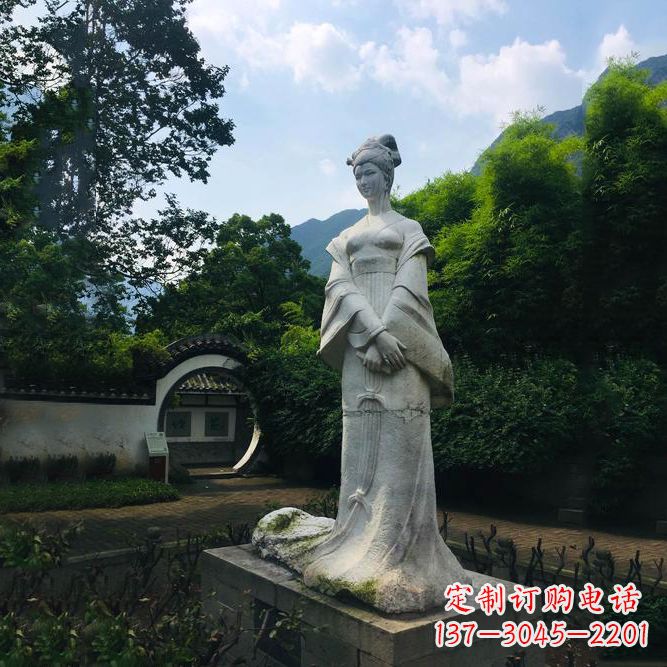 泰安园林历史名人塑像王昭君汉白玉雕塑