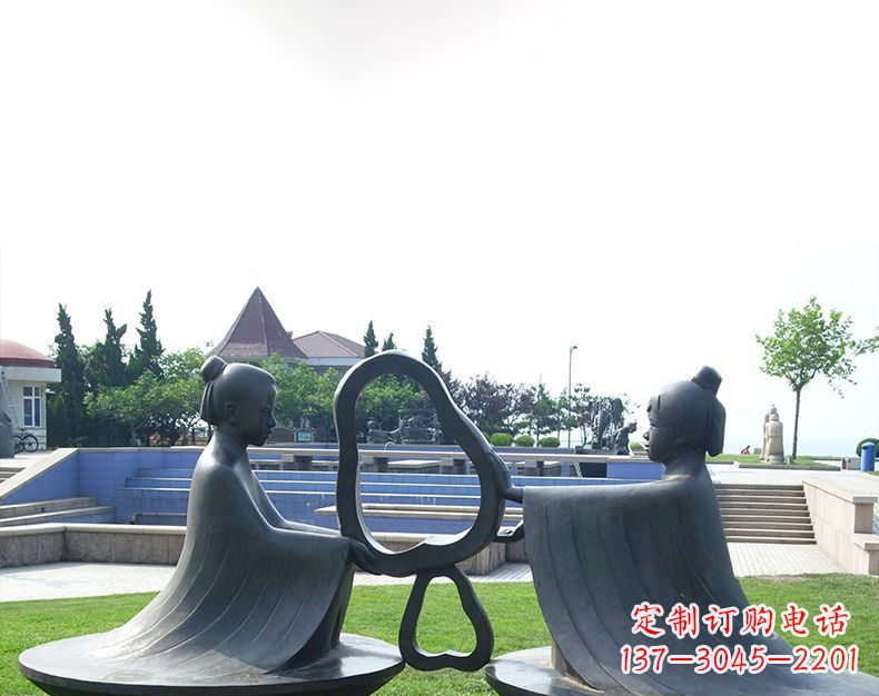 泰安园林铸铜孔融让梨雕塑