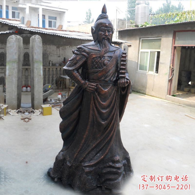 泰安战神托塔天王李靖铸铜雕塑