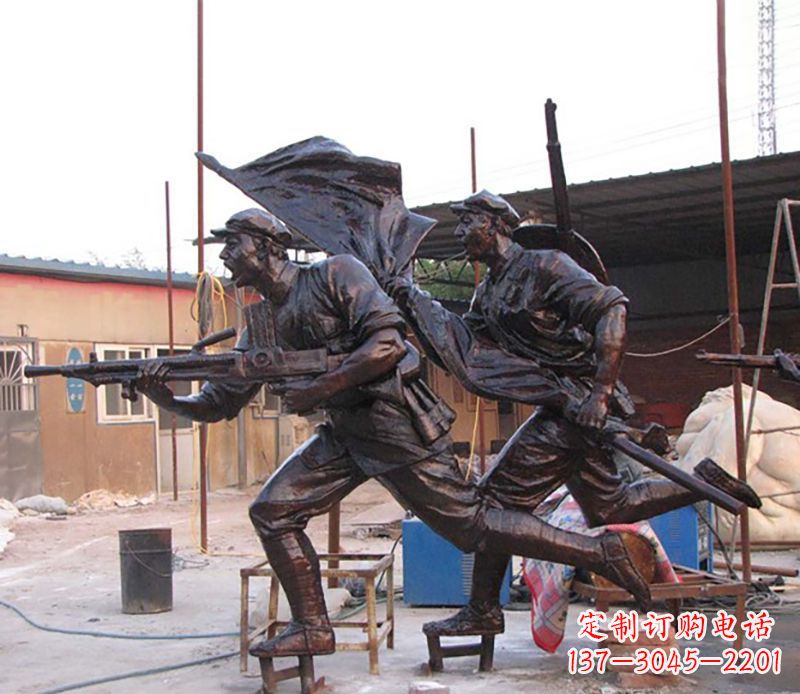 泰安战士人物铜雕