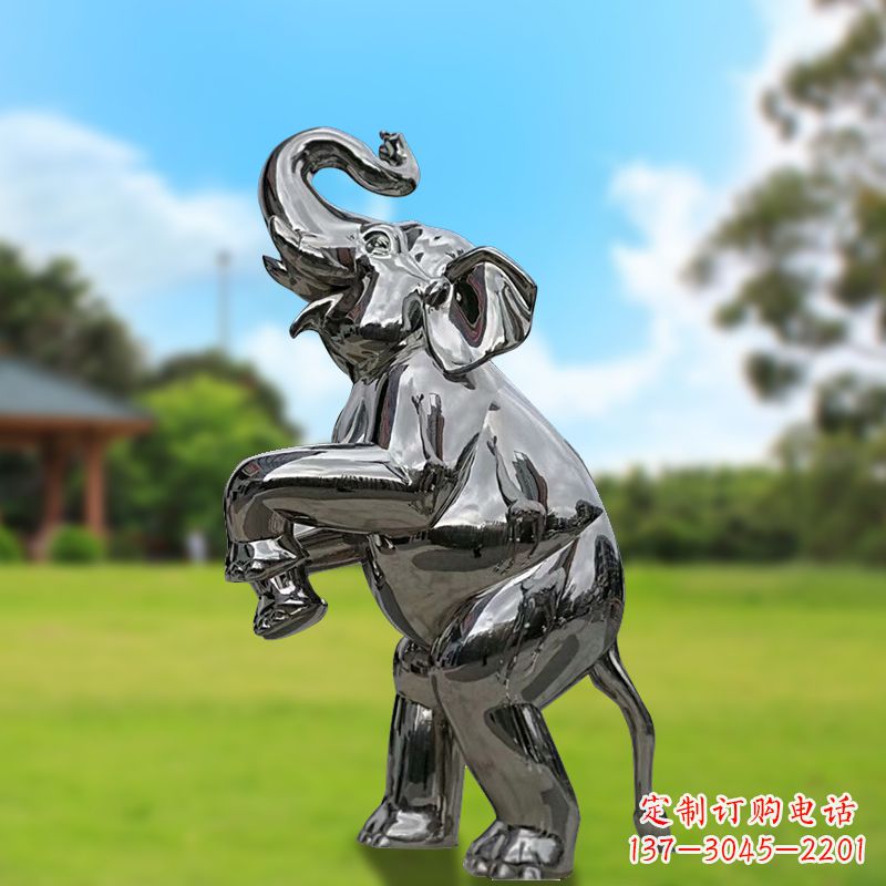 泰安站立的不锈钢小象雕塑