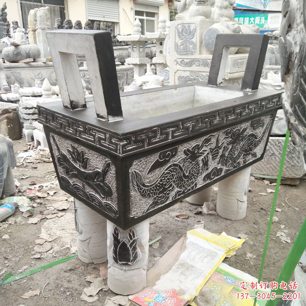 泰安长方形石雕香炉