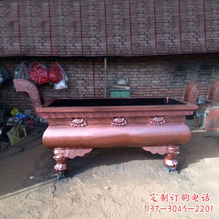 泰安长方形铜香炉