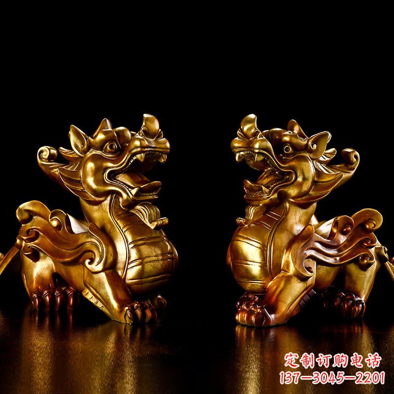 泰安招财黄铜貔貅雕塑摆件