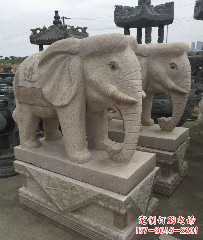 泰安招财进宝大理石大象石雕