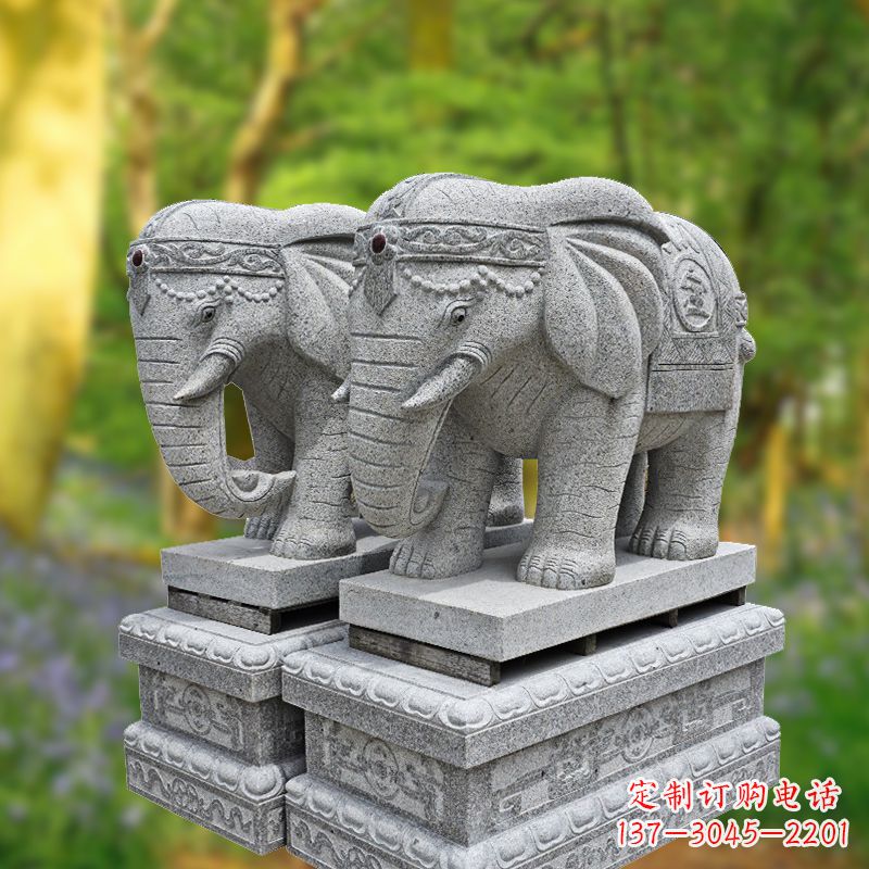 泰安招财纳福石雕大象