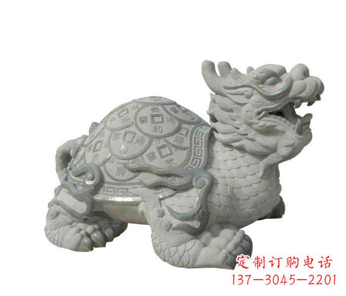 泰安招财神兽大理石龙龟石雕