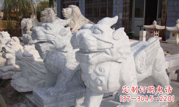泰安招财神兽大理石貔貅石雕