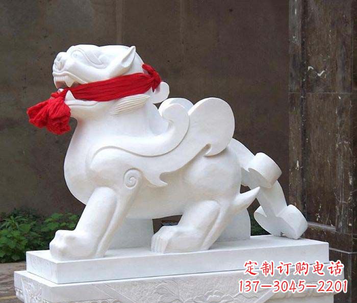 泰安招财神兽汉白玉貔貅石雕