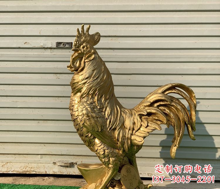 泰安招财元宝公鸡铜雕