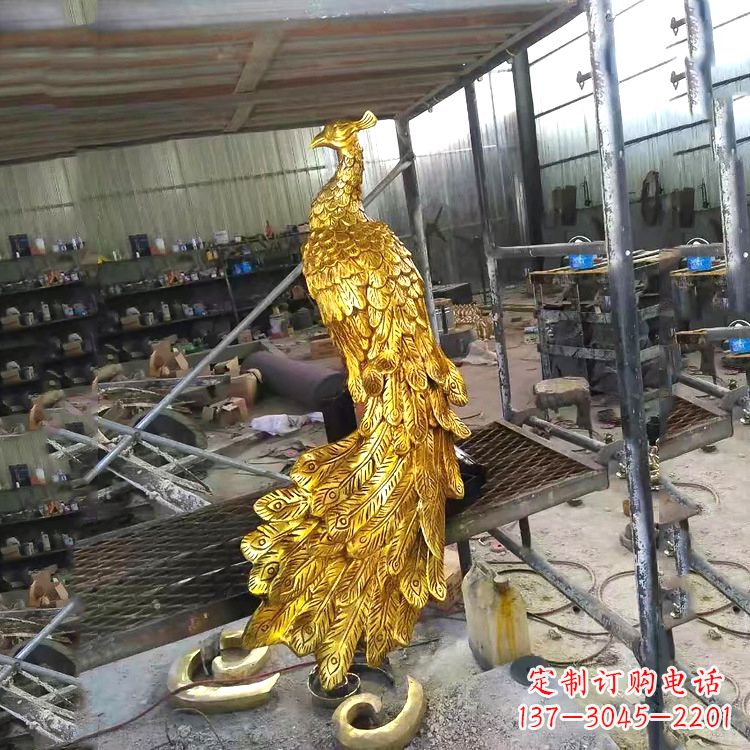 泰安中国古代传说中的瑞鸟凤凰鎏金铜雕
