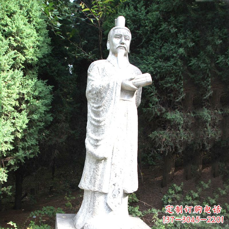 泰安中国古代著名帝王汉文帝刘恒汉白玉石雕塑像