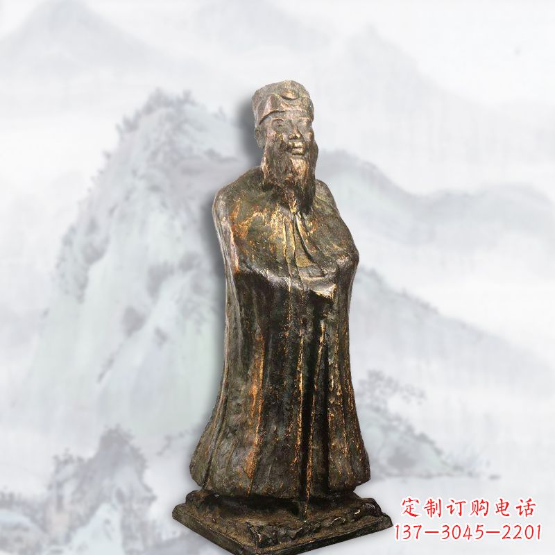 泰安中国近代著名画家张大千铸铜雕塑
