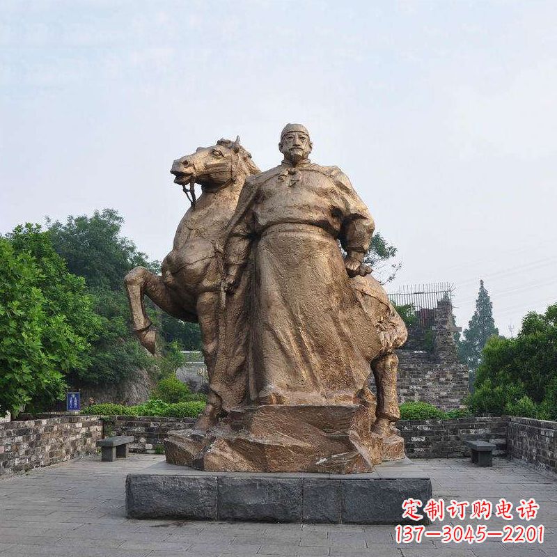泰安中国历史名人明太祖朱元璋铜雕像