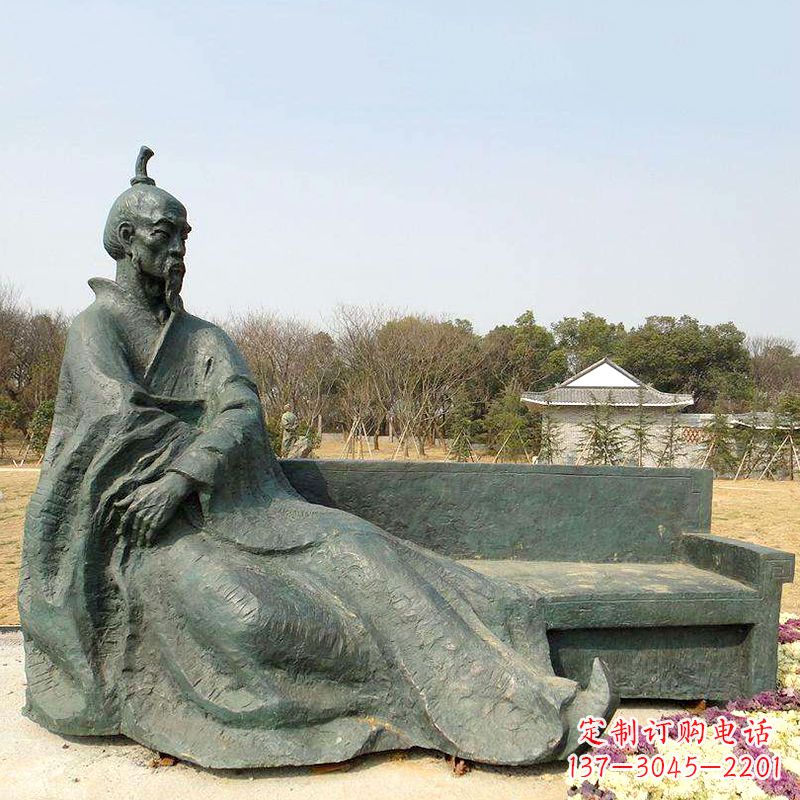 泰安中国明末清初知名画家八大山人(朱耷)雕塑塑像-公园历史名人铜雕像