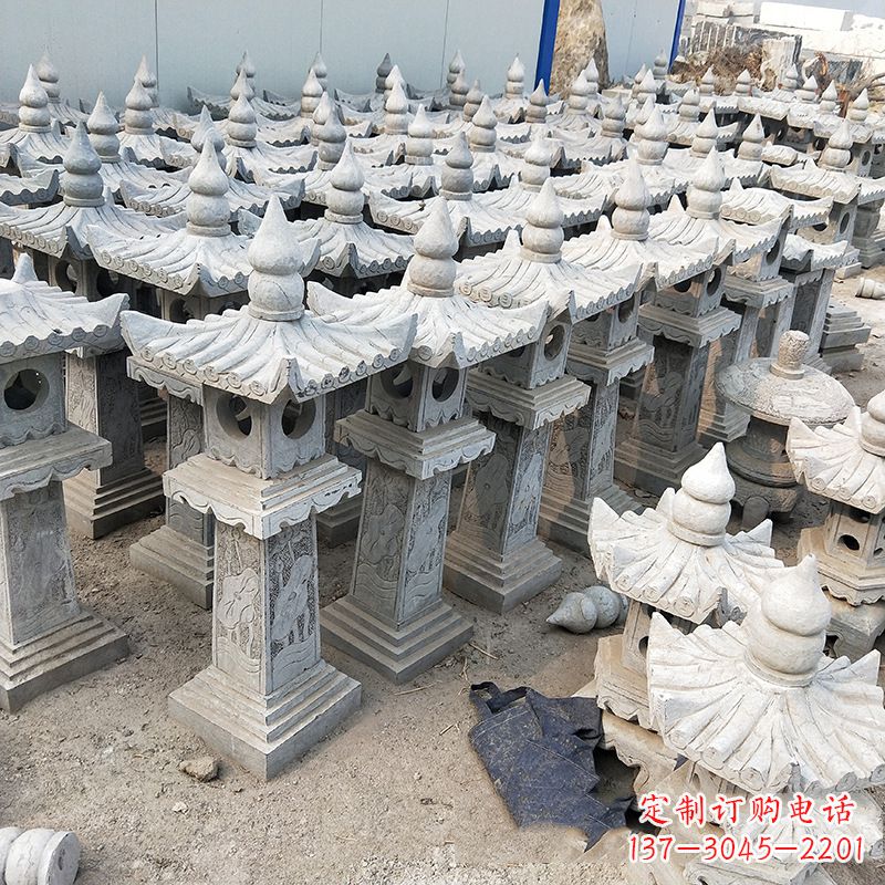 泰安中式青石灯笼雕塑