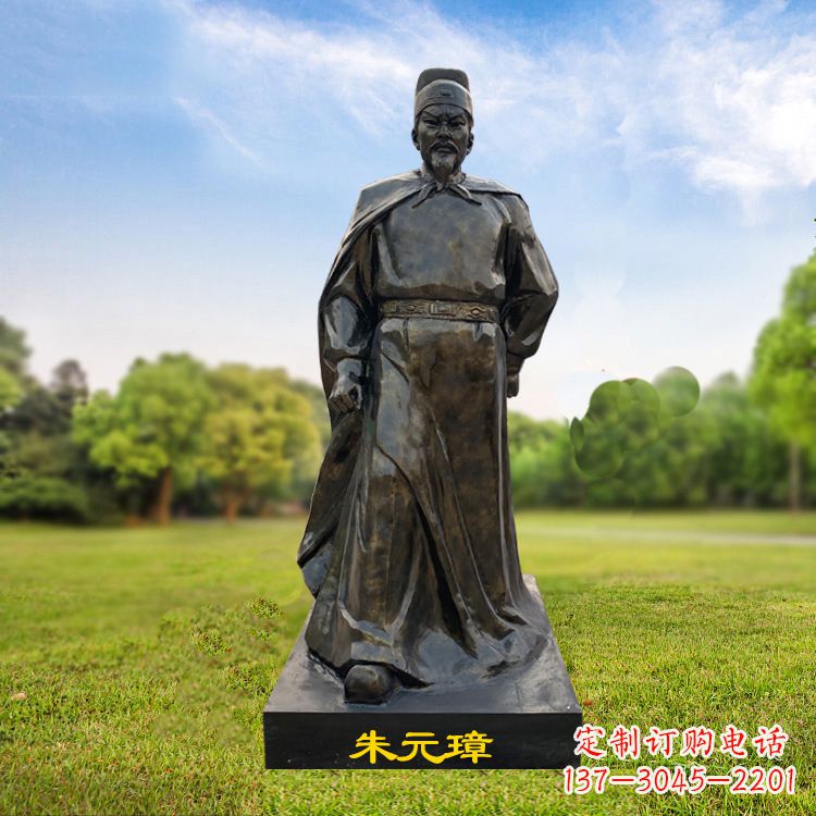 泰安朱元璋玻璃钢仿铜雕塑