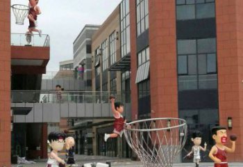 泰安校园卡通人物打篮球雕塑