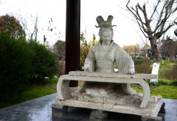 泰安虞姬弹琴雕塑-公园古代人物著名美女情景雕塑