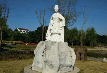 泰安虞姬石雕塑-公园历史名人楚汉时期美女雕像