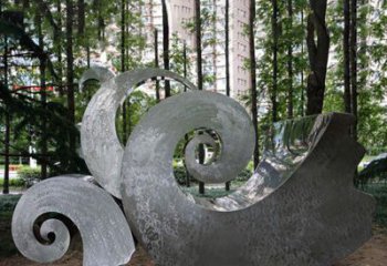 泰安园林不锈钢海浪抽象雕塑