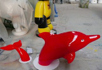 泰安园林广场创意海豚入水出水雕塑摆件