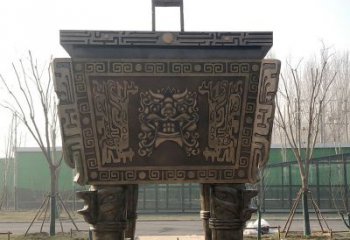 泰安园林广场大型铜方鼎铸铜司母戊鼎景观雕塑