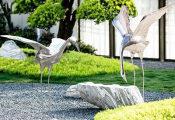泰安长春不锈钢动物鹤雕塑