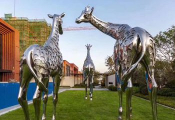 泰安长颈鹿不锈钢雕塑 
