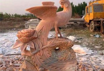泰安中国古代传说中的瑞鸟凤凰牡丹石雕