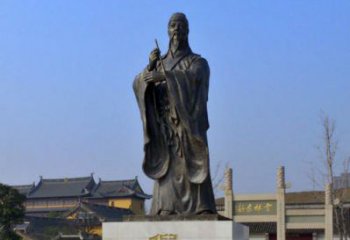 泰安中国历史名人元末明初画家诗人倪瓒铜雕塑像