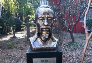 泰安中国历史名人战国时期著名爱国诗人屈原铸铜头像雕塑