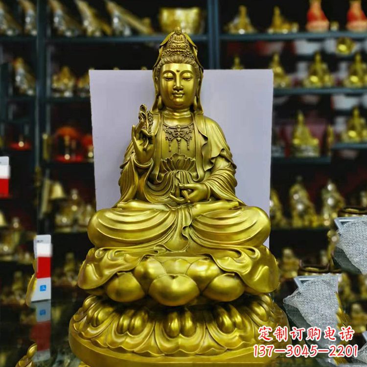 泰安铸铜观音菩萨佛像雕塑
