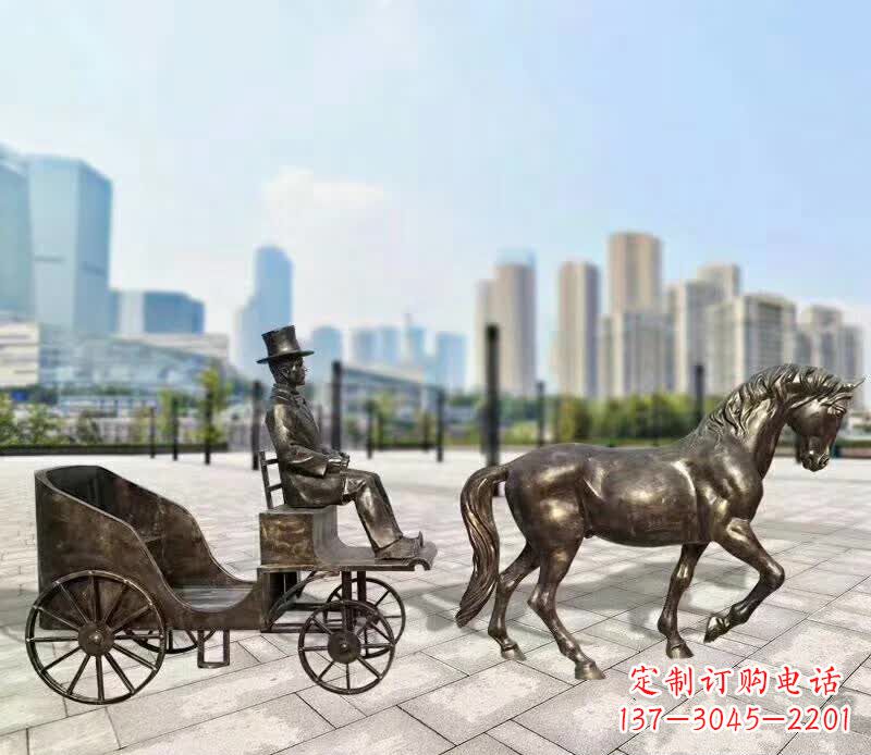 泰安铸铜广场马车雕塑