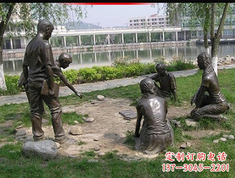 泰安铸铜老师和学生雕塑
