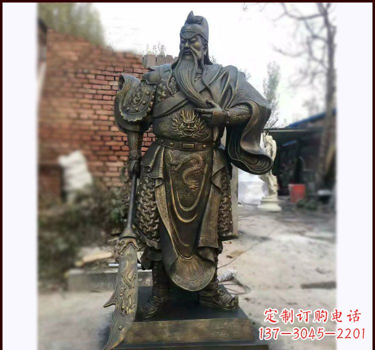 泰安铸铜立式关公雕塑