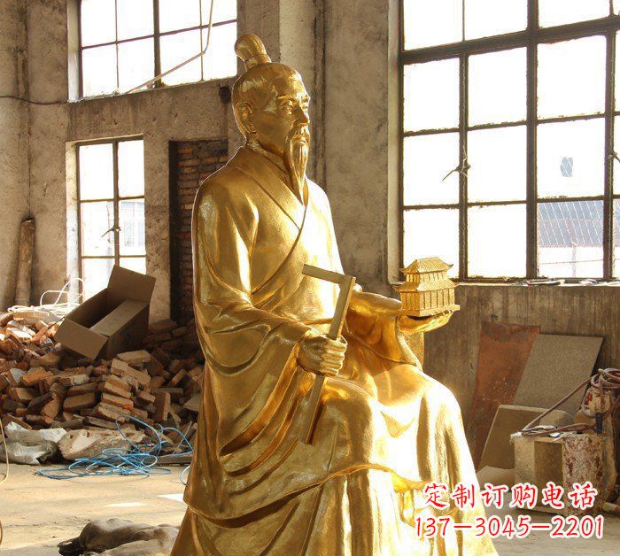 泰安铸铜鲁班古代人物铜雕